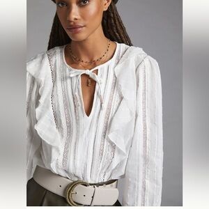 Pilcro Ruffled Lace Blouse
